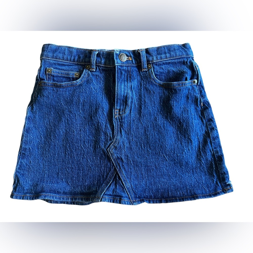 CREWCUTS Heart Patch Pocket Denim Jean Skirt Girls 10 Adjustable Waist J. Crew